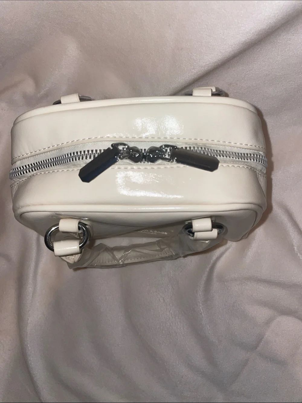 White Mini Bowling Bag Duffle Crossbody Handbag